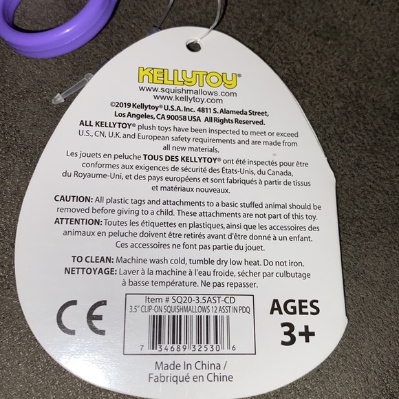 Squishmallows 2019 Violet octopus clip - Picture 3 of 4